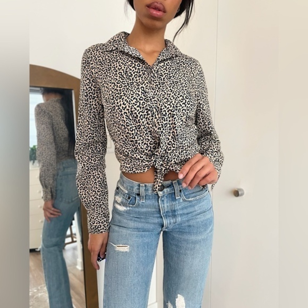 🐆J Crew🐆 Cheetah Print Button Down Shirt
